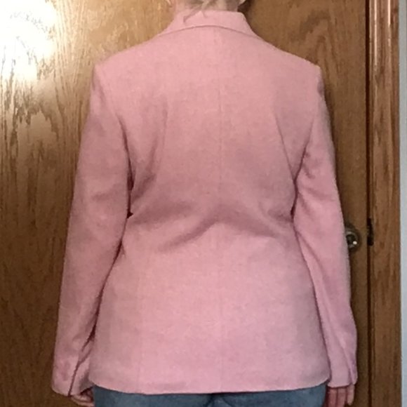 Chadwick's - Pink & White Herringbone Wool Blend Blazer - Picture 4 of 15